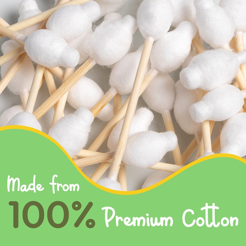EcoFox Baby Cotton Swabs 220 Count | Biodegradable & Organic Wooden Cotton Buds | Double Tipped Safety Sticks | 100% Eco-Friendly & Natural - Image 5